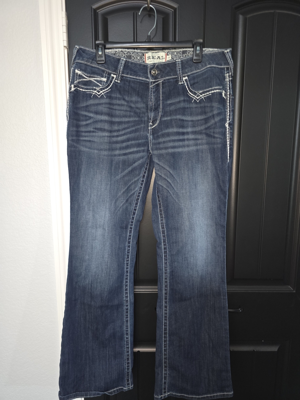 Ariat Women's Dark Blue Flare Jeans with Contrast Stitching